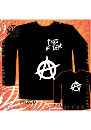 Bluzka ANARCHIA Punk's Not Dead (biały nadruk)