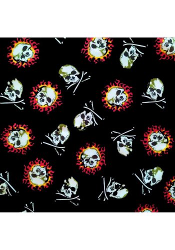 Bandamka SKULL FLAMES czerwone