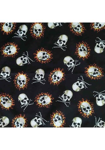 Bandamka SKULL FLAMES pomarańczowe