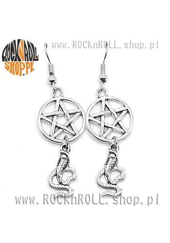 Kolczyki PENTAGRAM z kobrą