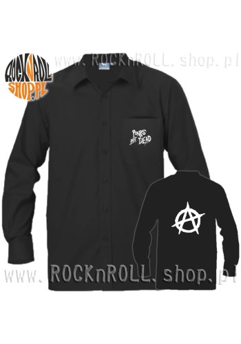 Koszula męska ANARCHIA Punks Not Dead White