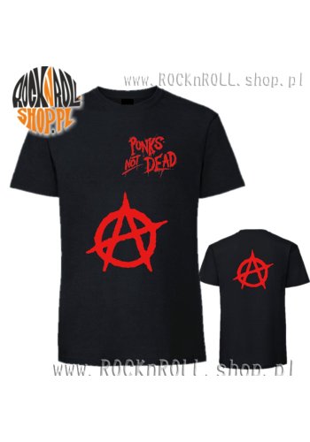 Koszulka ANARCHIA Punk's Not Dead (czerwony nadruk)