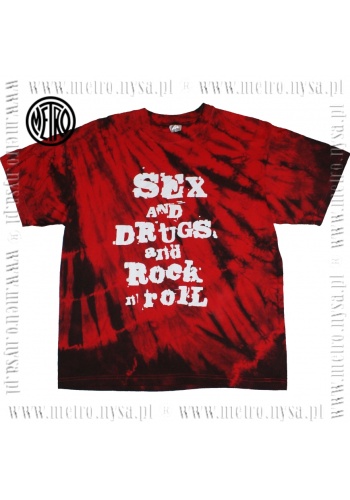 Koszulka barwiona ogniowa SEX DRUGS ROCK'N'ROLL