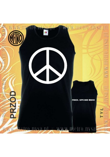 Koszulka bez rękawów Pacyfka - Peace, Love, Music
