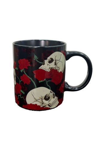 Kubek porcelanowy "Czaszki i Róże"