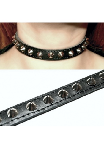 Obroża 1-rzędowa przeszywana Cone Stud 